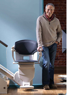 man with stair lift
